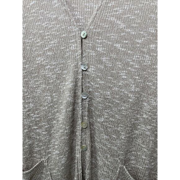Maurices Women's Cardigan Beige Brown Pockets Ribbed Lagenlook Cottage Grandpa L - Picture 4 of 12